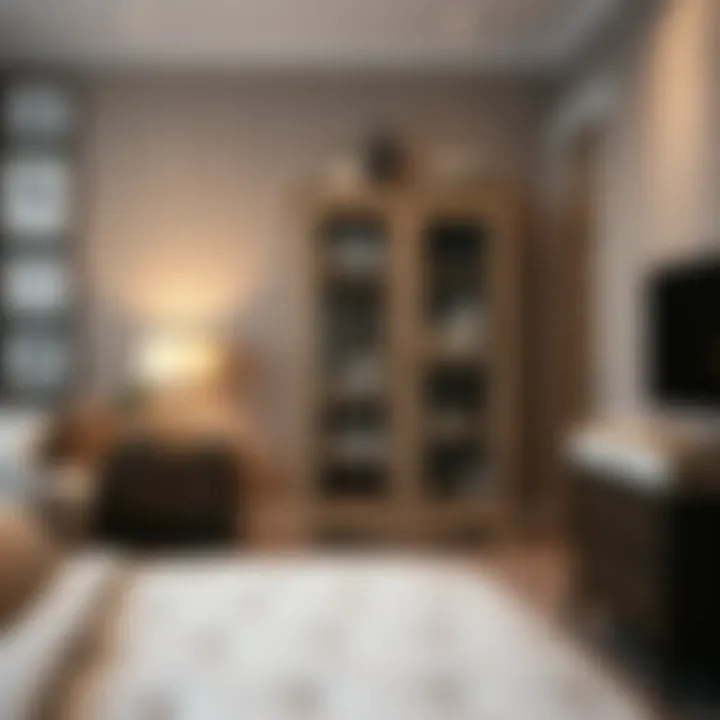 Functional small cabinet used for storage in a bedroom