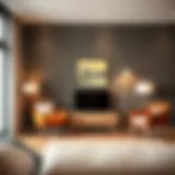 Sleek modern small cabinet in a stylish living room