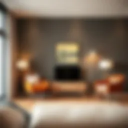 Sleek modern small cabinet in a stylish living room