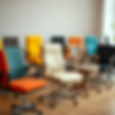 Variety of small office chairs showcasing diverse styles and colors