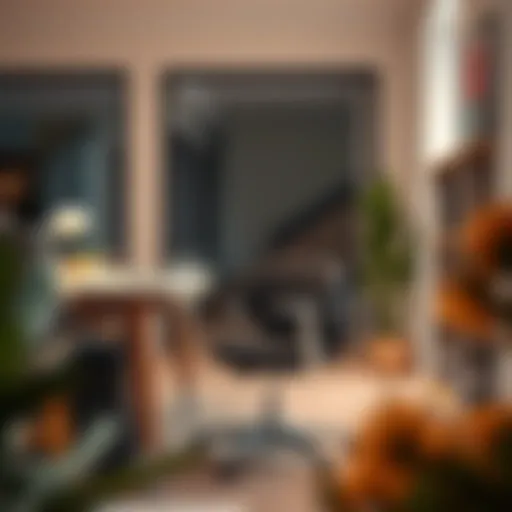 Stylish small office chair with ergonomic design in a modern workspace