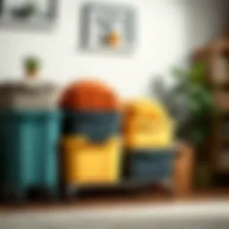 Innovative storage solution showcasing bins with wheels and handles