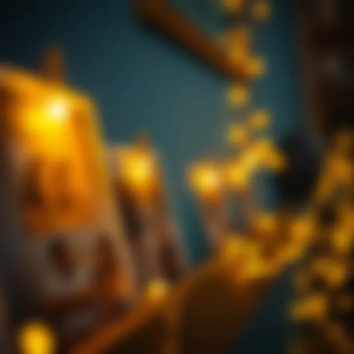 Illuminated Memories with Fairy Light Clips Close-up view of fairy light photo clips illuminating cherished memories.