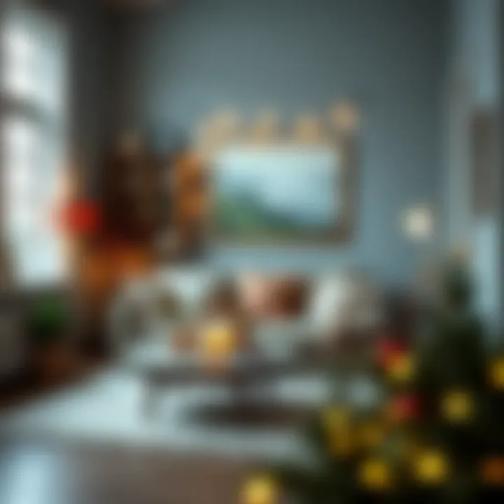 Cozy Living Room Decor with Fairy Light Clips Creative setup featuring fairy light photo clips in a cozy living room.