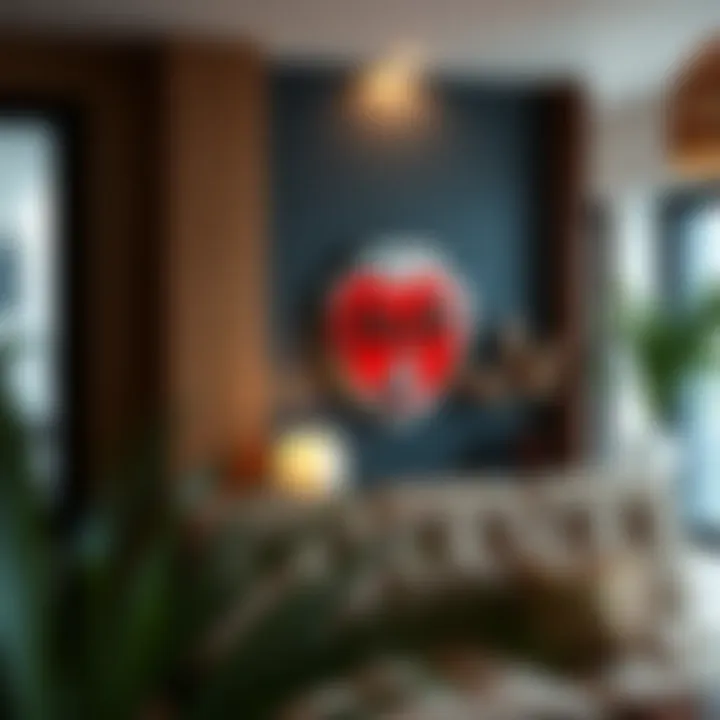 Pin up metal sign integrated into contemporary home decor