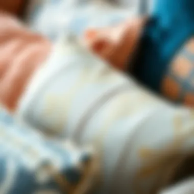 Texture and Patterns of Pillows Close-up of texture and patterns on peach and blue throw pillows