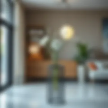 Sophisticated Black Metal Flower Stand in Contemporary Setting Elegant black metal flower stand showcasing modern design