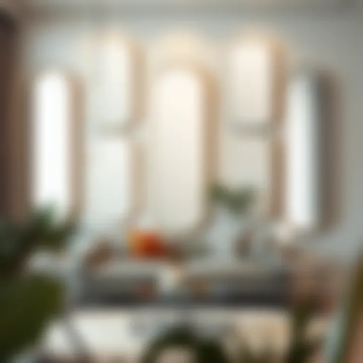 Various mirror installations in modern interiors