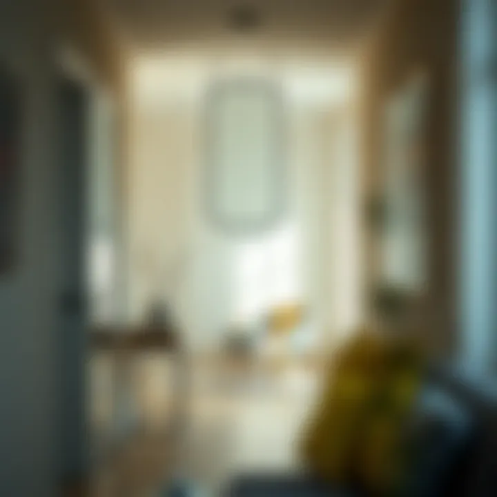 Mirror enhancing natural light in a hallway