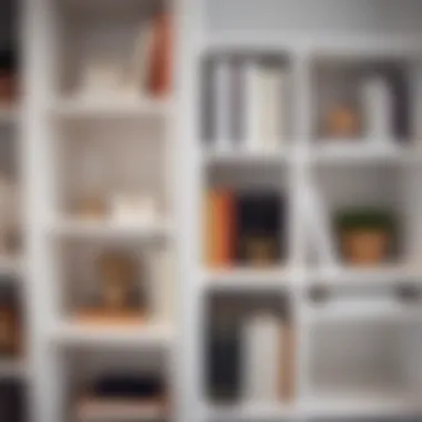 Stylish Design Details Close-up of a stylish white bookshelf showcasing unique design elements