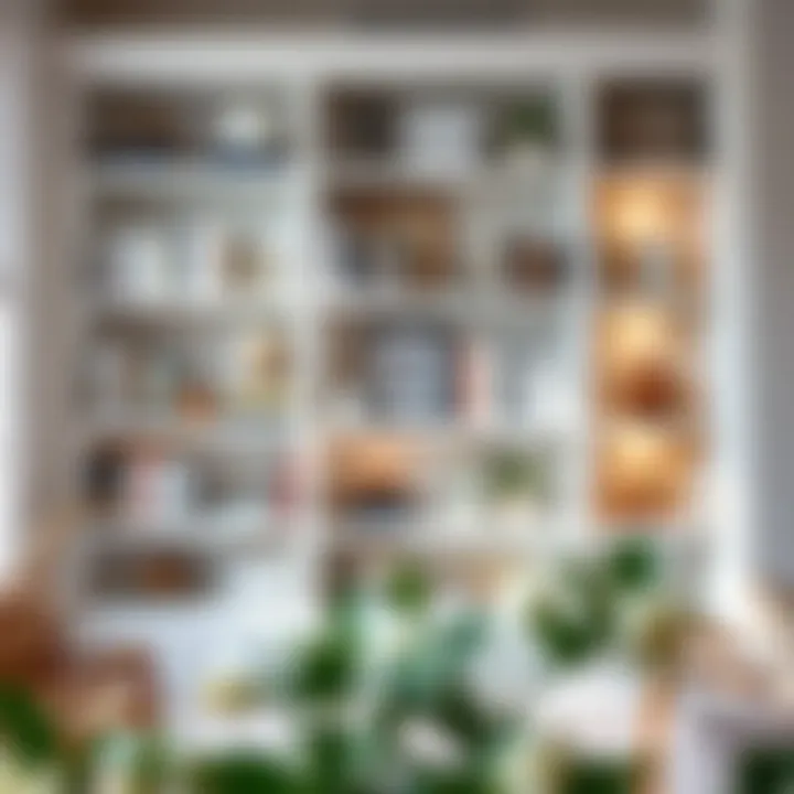 Organized Aesthetics Organized white bookshelf with decorative accents enhancing the space