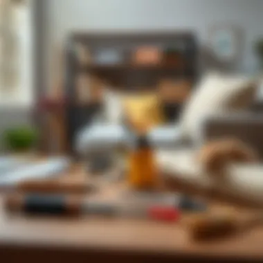 Essential Maintenance Tools for Shades Maintenance tools organized for caring for outside mount shades