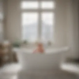 Large infant bathtub highlighting safety features
