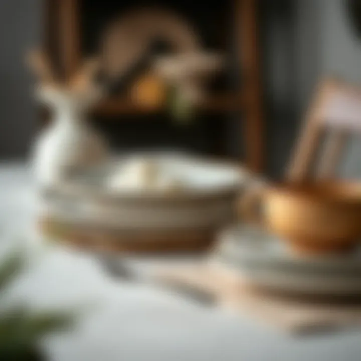 Stylish stoneware plate set featuring rustic design elements