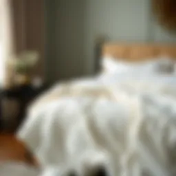 Luxurious white king size blanket draped elegantly over a plush bed