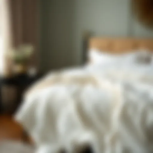 Elegance in Every Thread Luxurious white king size blanket draped elegantly over a plush bed