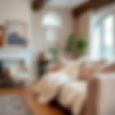 A Touch of Serenity A serene living room featuring a stylish white king size blanket on a sofa