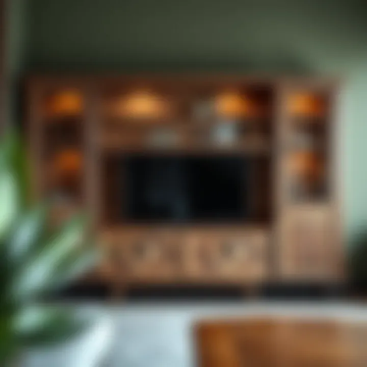Diverse materials used in traditional TV cabinets
