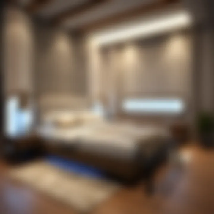 Stylish Bedroom Decor with LED King Size Bed Stylish bedroom decor featuring king size bed with integrated LED technology