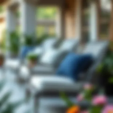 Elegant Arrangement of Various Cushion Styles on Patio Chairs Elegant arrangement of various cushion styles on patio chairs