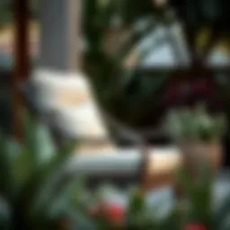 Luxurious outdoor patio chair with plush cushion