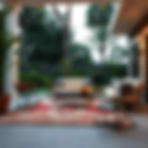 Luxurious outdoor 9x12 rug enhancing a patio