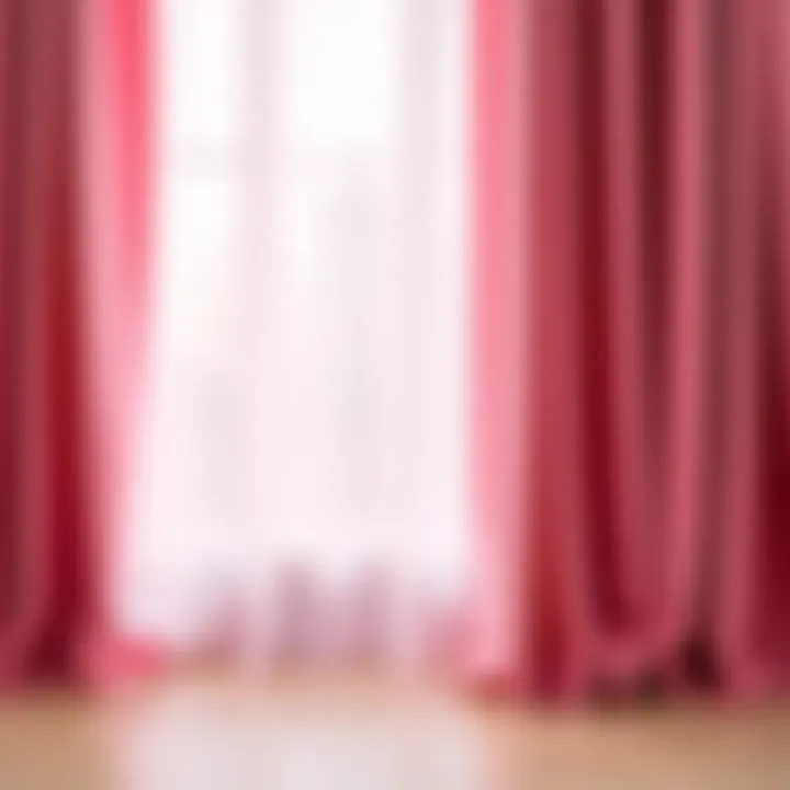 Texture of Pink Blackout Drapes Close-up of fabric texture showcasing pink blackout drapes