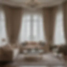 Elegant living room featuring 47-inch long curtains