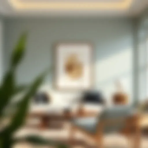 Elegant wooden A2 frame showcasing art in a modern interior.