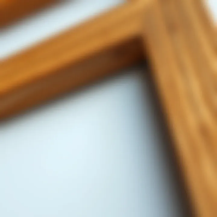 Close-up of the texture and grain of a handcrafted wooden A2 frame.