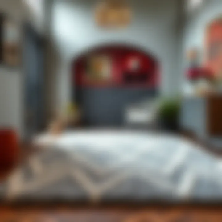 Grey Rug with Vibrant Entrance Decor Grey rug complementing vibrant entrance decor