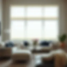 Elegant paper window coverings in a modern living room setting