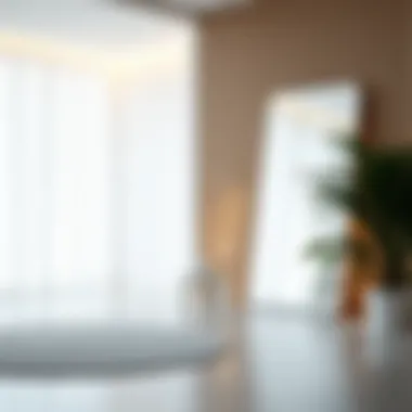 Illuminated Space Bright room enhanced by a large white mirror