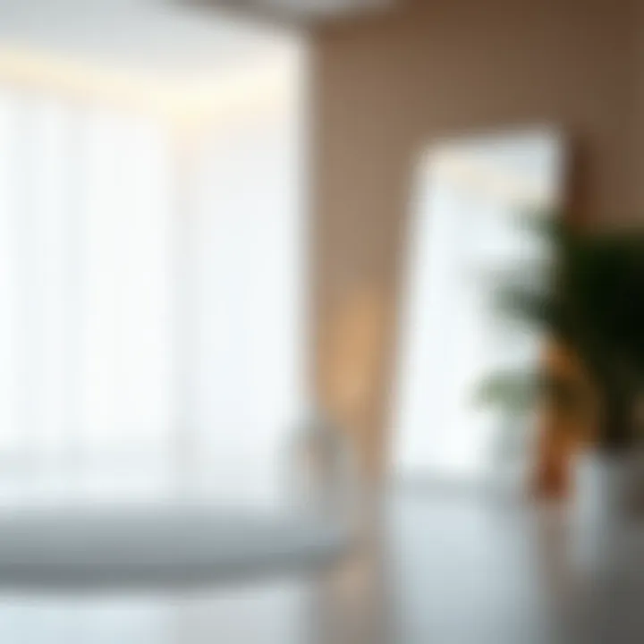 Illuminated Space Bright room enhanced by a large white mirror