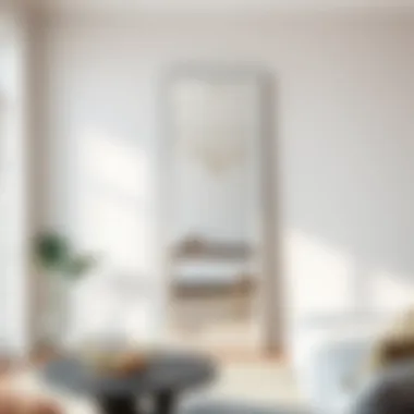 Design Centerpiece White floor length mirror as a focal point in modern decor