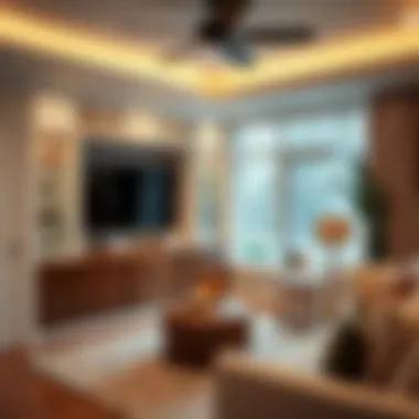 Cozy Home Office with TV Built-In Cozy home office featuring a TV built-in