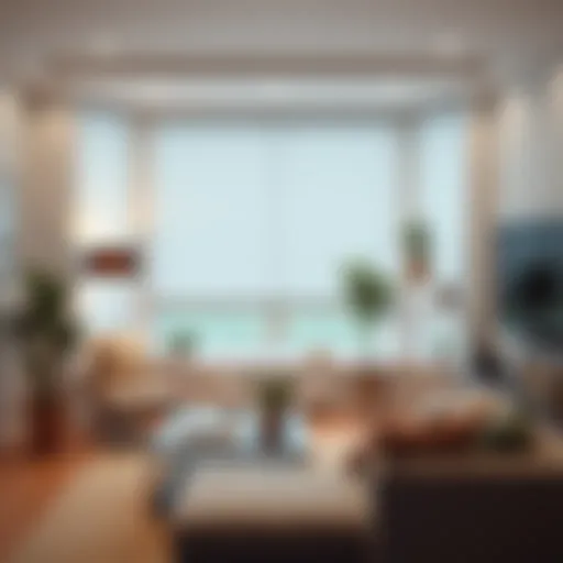 Elegant Cordless Window Blinds Design Elegant top down bottom up cordless window blinds in a modern living room