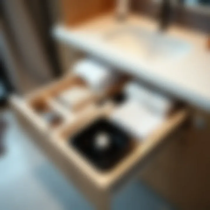 Innovative Storage in Modern Vanity Drawers Innovative storage solutions within a modern vanity drawer