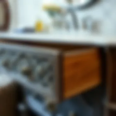 Intricate Detailing in Vanity Design Luxurious vanity drawer with intricate detailing