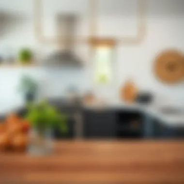 Brass hooks integrated into modern kitchen decor