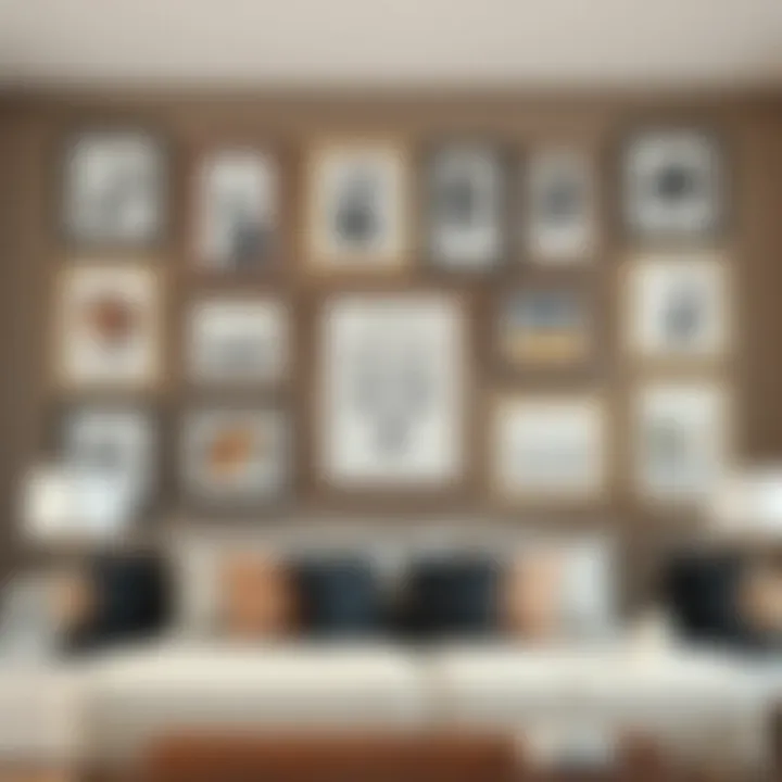 Gallery Wall Featuring Unique Frame Arrangements 23x33 inch frame beautifully arranged in a gallery wall