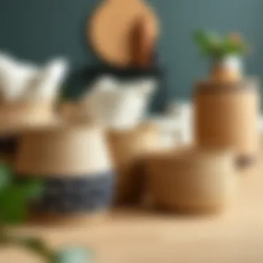 Sustainable Material Choices A selection of sustainable materials used in crafting storage box baskets.