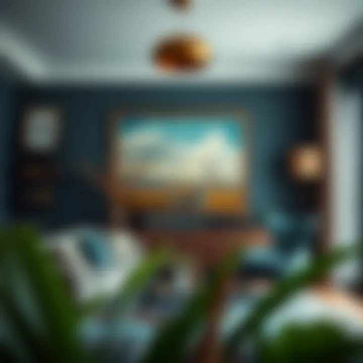 Vintage art pieces complementing modern decor