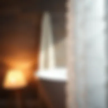 Close-up of the texture of a fluffy shower curtain