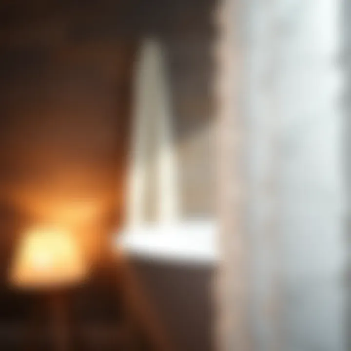 Close-up of the texture of a fluffy shower curtain