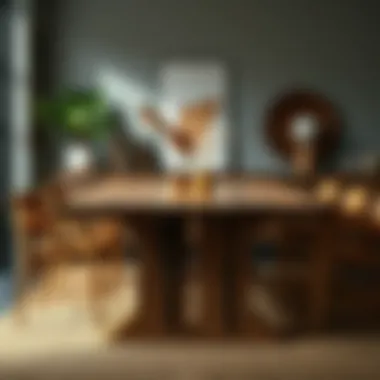 Eco-Friendly Design Sustainable wood dining table made from reclaimed materials.