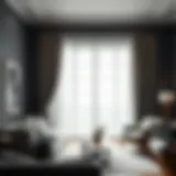 Elegant grey curtains enhancing a modern living room