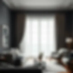 Elegant grey curtains enhancing a modern living room