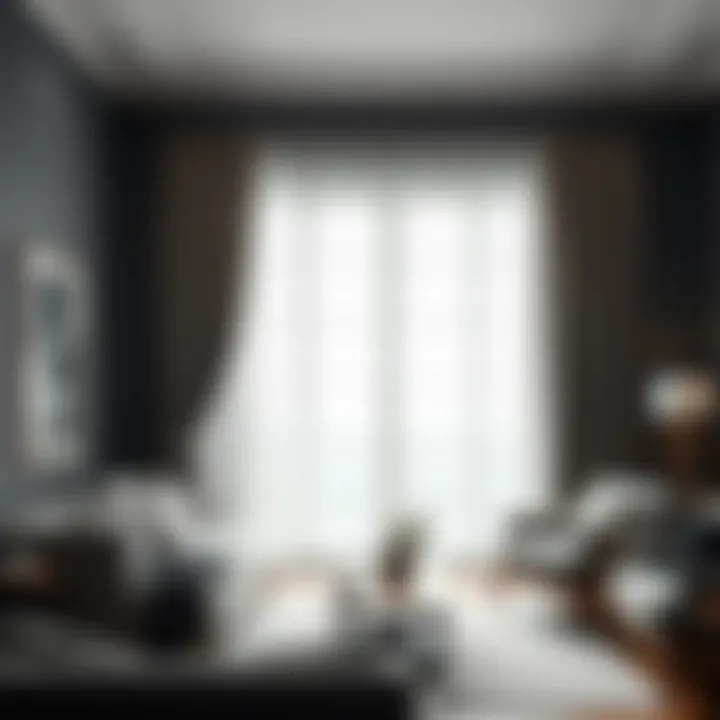 Elegant grey curtains enhancing a modern living room