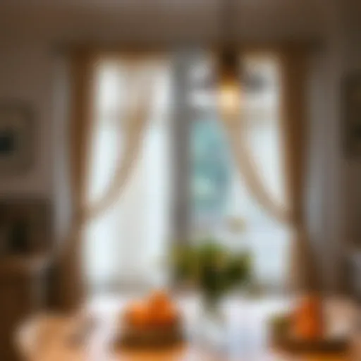 Elegant half curtains enhancing kitchen decor